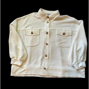 NWT White Birch cream shacket 1x